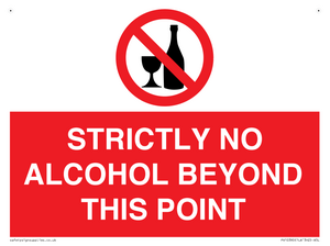 STRICTLY NO ALCOHOL BEYOND THIS POINT